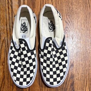 Vans Black and White Checkered Slip-On Sneakers